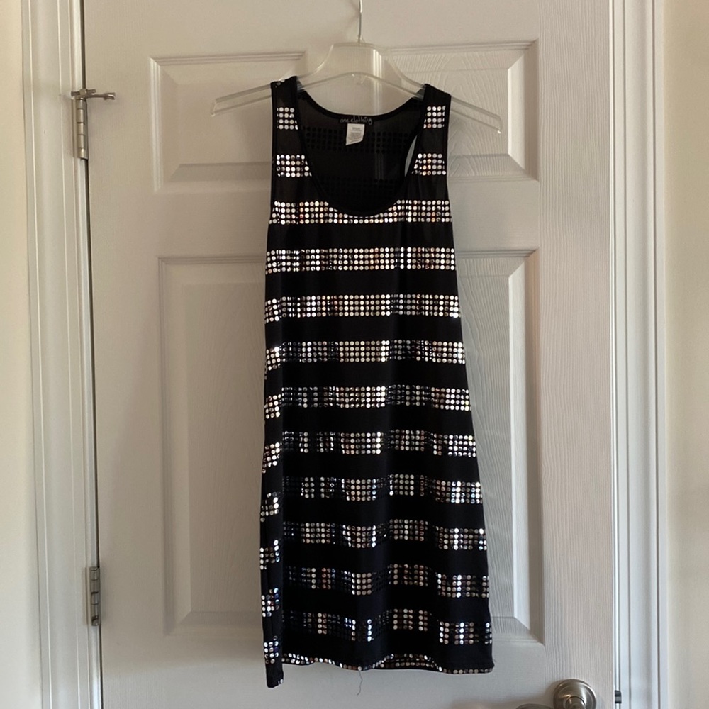 Shiny black dress